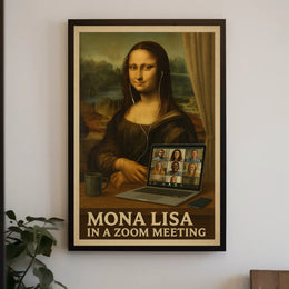 Mona Lisa Meets Modern Tech Pop Culture Poster PosterGoat