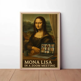 Mona Lisa Meets Modern Tech Pop Culture Poster PosterGoat