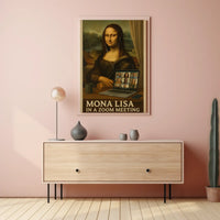 Mona Lisa Meets Modern Tech Pop Culture Poster PosterGoat