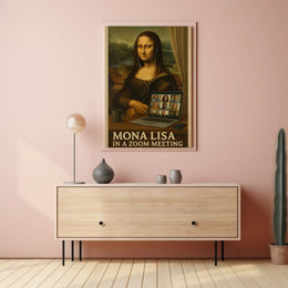 Mona Lisa Meets Modern Tech Pop Culture Poster PosterGoat