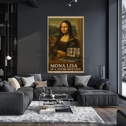 Mona Lisa Meets Modern Tech Pop Culture Poster PosterGoat