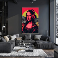 Mona Lisa with Headphones Pop Culture Poster PosterGoat