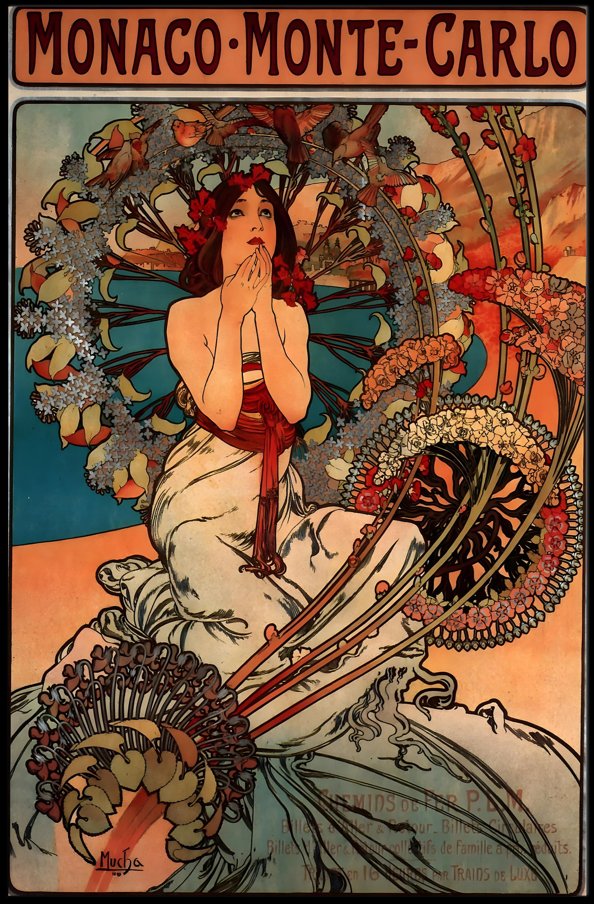 Monaco-Monte-Carlo Art Nouveau Travel Poster PosterGoat