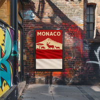 Monaco Wildlife Silhouette Art Print Travel Poster PosterGoat