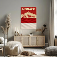 Monaco Wildlife Silhouette Art Print Travel Poster PosterGoat
