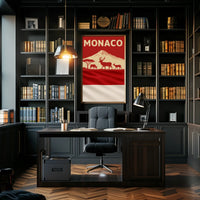 Monaco Wildlife Silhouette Art Print Travel Poster PosterGoat