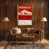 Monaco Wildlife Silhouette Art Print Travel Poster PosterGoat