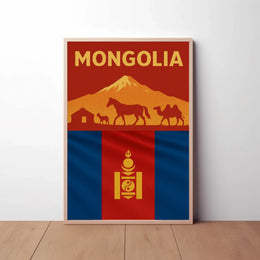 Mongolia's Nomadic Heritage Silhouette Art Cultural Poster PosterGoat