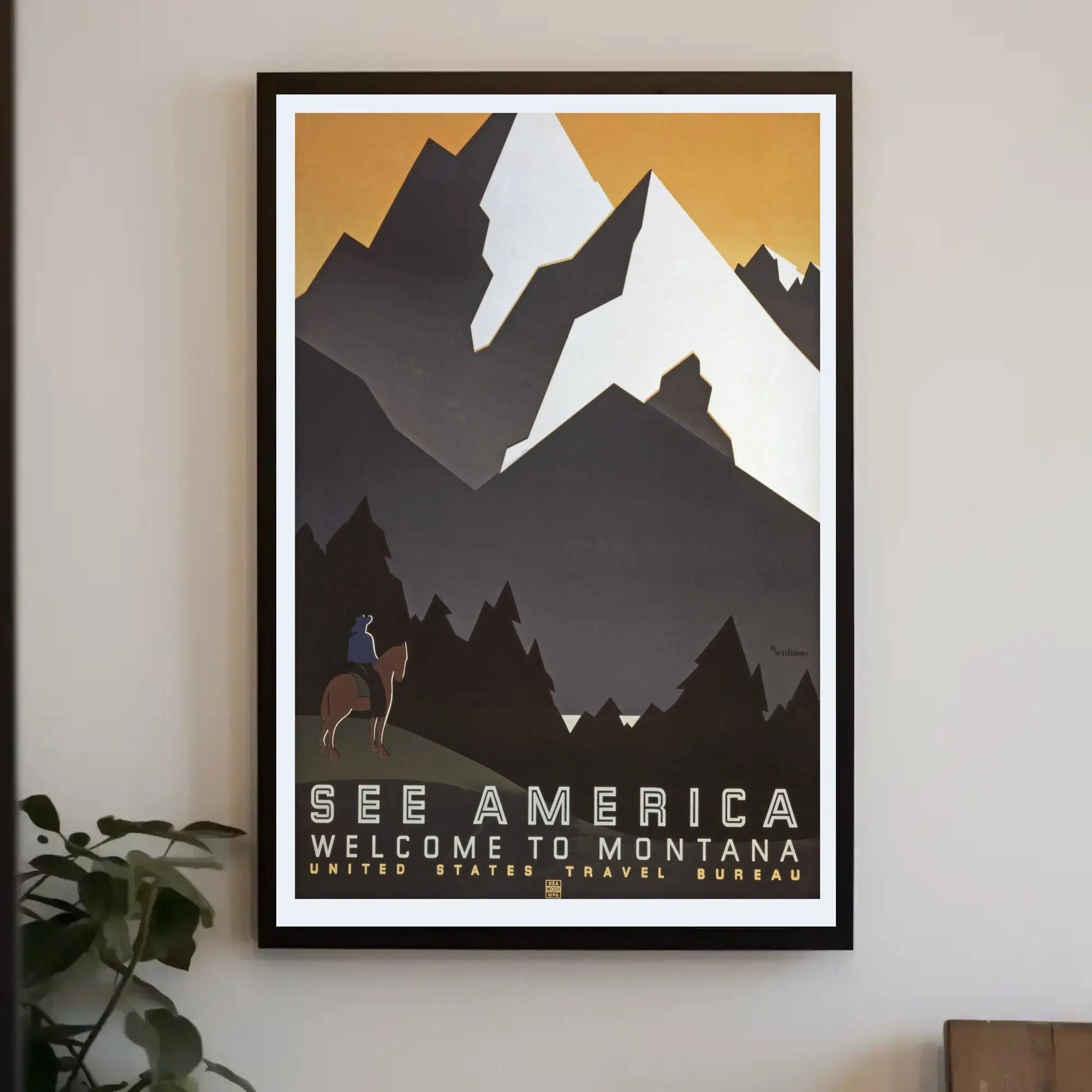Montana Adventure Vintage Travel Art Deco Poster PosterGoat