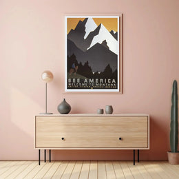Montana Adventure Vintage Travel Art Deco Poster PosterGoat