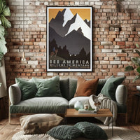 Montana Adventure Vintage Travel Art Deco Poster PosterGoat