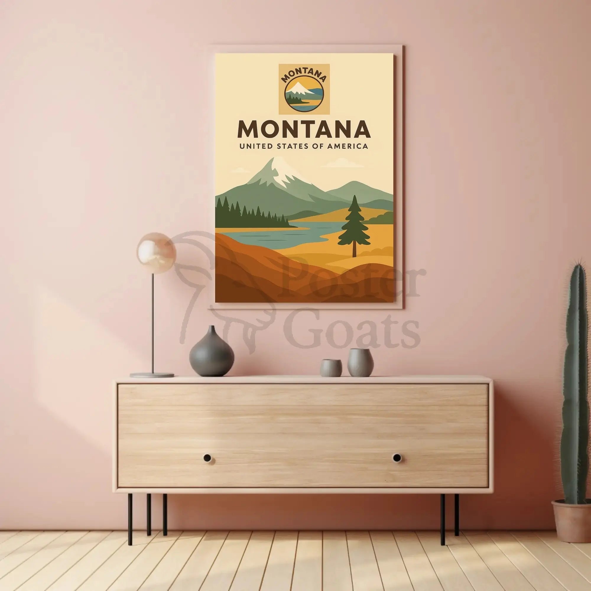 Montana Adventure Vintage Travel Art Poster PosterGoat