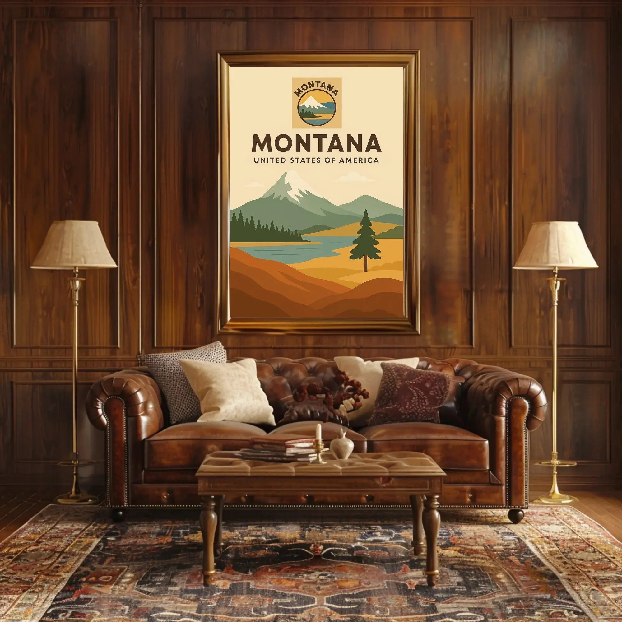Montana Adventure Vintage Travel Art Poster PosterGoat