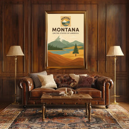 Montana Adventure Vintage Travel Art Poster PosterGoat