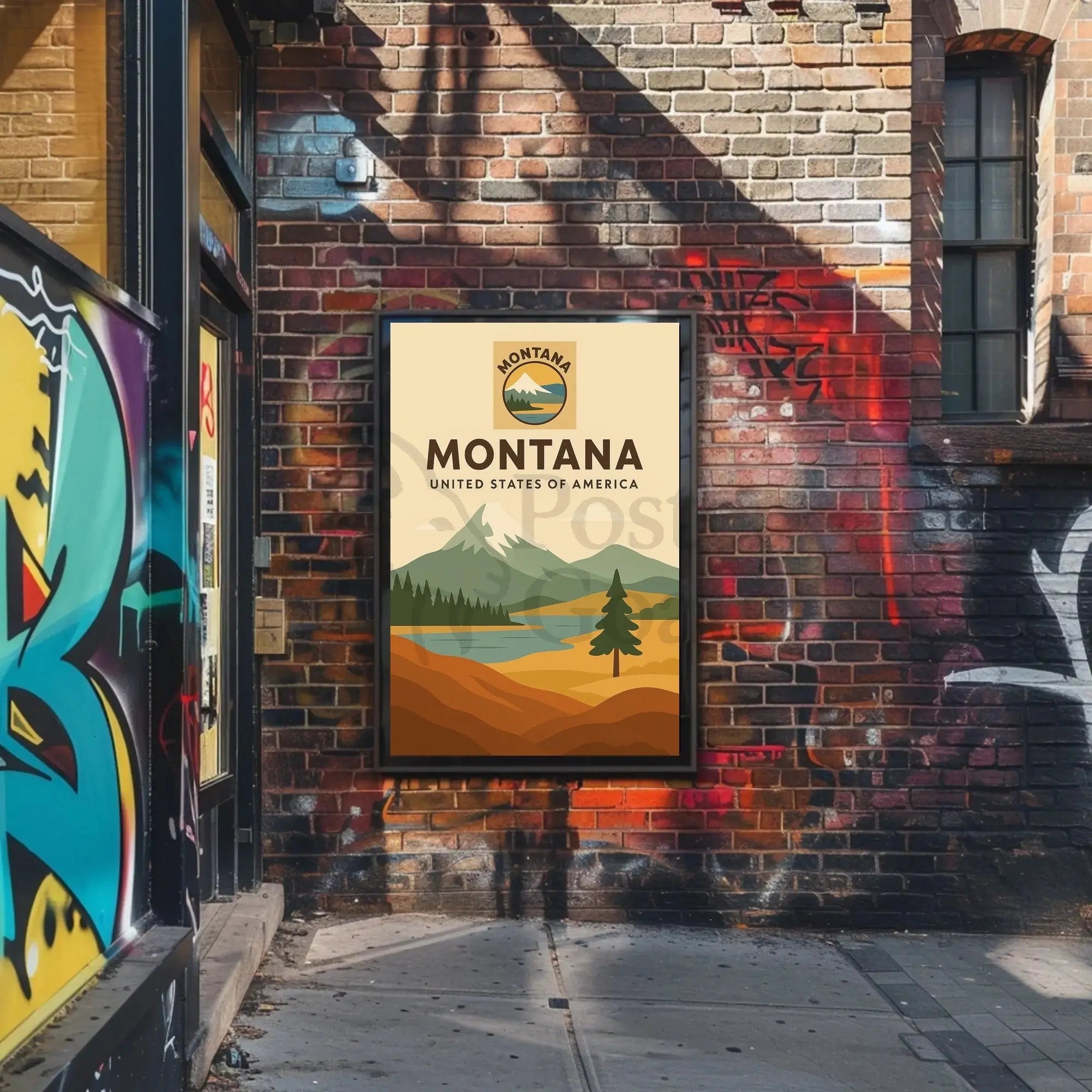 Montana Adventure Vintage Travel Art Poster PosterGoat