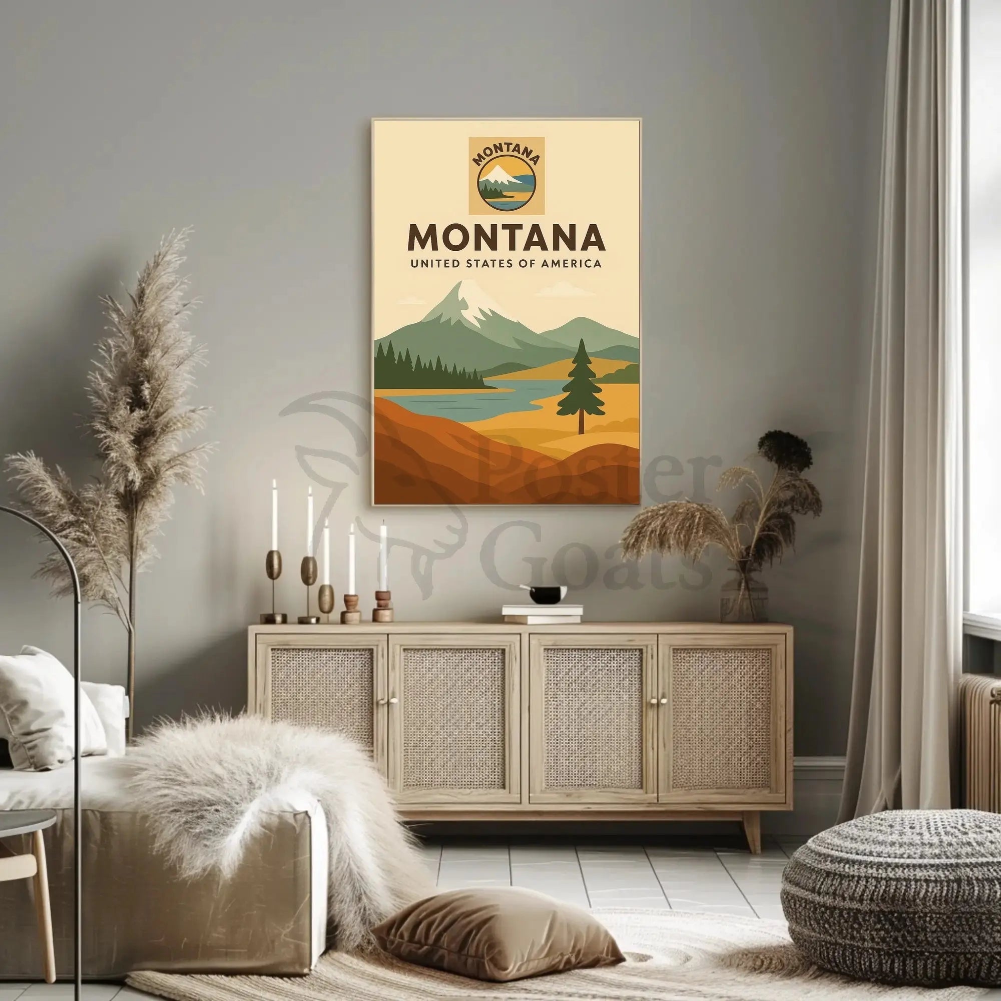 Montana Adventure Vintage Travel Art Poster PosterGoat