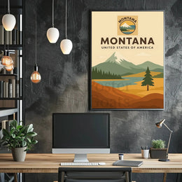 Montana Adventure Vintage Travel Art Poster PosterGoat