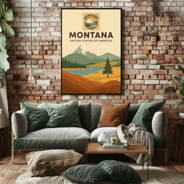 Montana Adventure Vintage Travel Art Poster PosterGoat