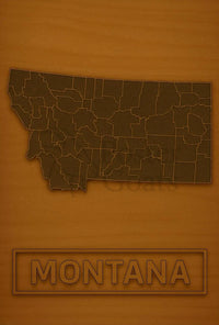 Montana Rustic Map Minimalist Heritage Poster PosterGoat