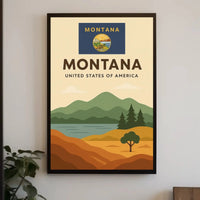 Montana Scenic Landscape Modern Travel Poster PosterGoat