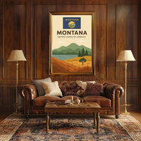 Montana Scenic Landscape Modern Travel Poster PosterGoat