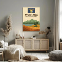 Montana Scenic Landscape Modern Travel Poster PosterGoat