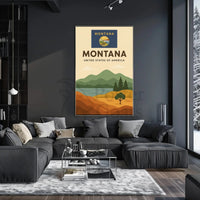 Montana Scenic Landscape Modern Travel Poster PosterGoat