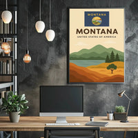 Montana Scenic Landscape Modern Travel Poster PosterGoat