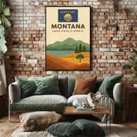 Montana Scenic Landscape Modern Travel Poster PosterGoat