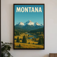 Montana Vintage Travel Poster for Adventure and Serenity PosterGoat