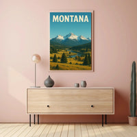 Montana Vintage Travel Poster for Adventure and Serenity PosterGoat