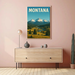 Montana Vintage Travel Poster for Adventure and Serenity PosterGoat