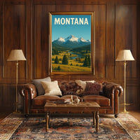 Montana Vintage Travel Poster for Adventure and Serenity PosterGoat