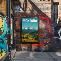 Montana Vintage Travel Poster for Adventure and Serenity PosterGoat