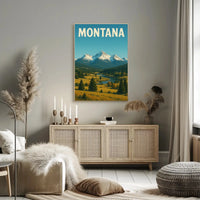 Montana Vintage Travel Poster for Adventure and Serenity PosterGoat