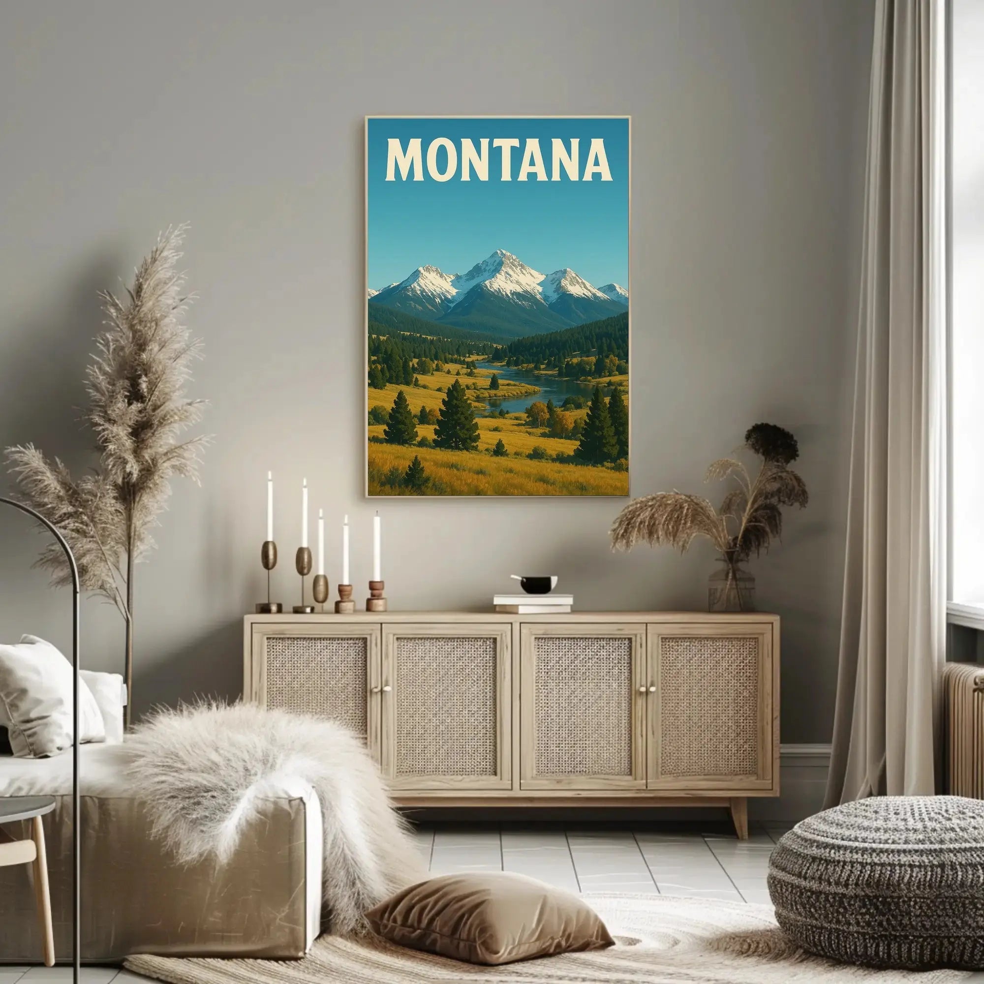 Montana Vintage Travel Poster for Adventure and Serenity PosterGoat