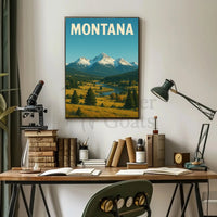 Montana Vintage Travel Poster for Adventure and Serenity PosterGoat