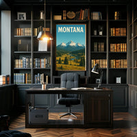 Montana Vintage Travel Poster for Adventure and Serenity PosterGoat