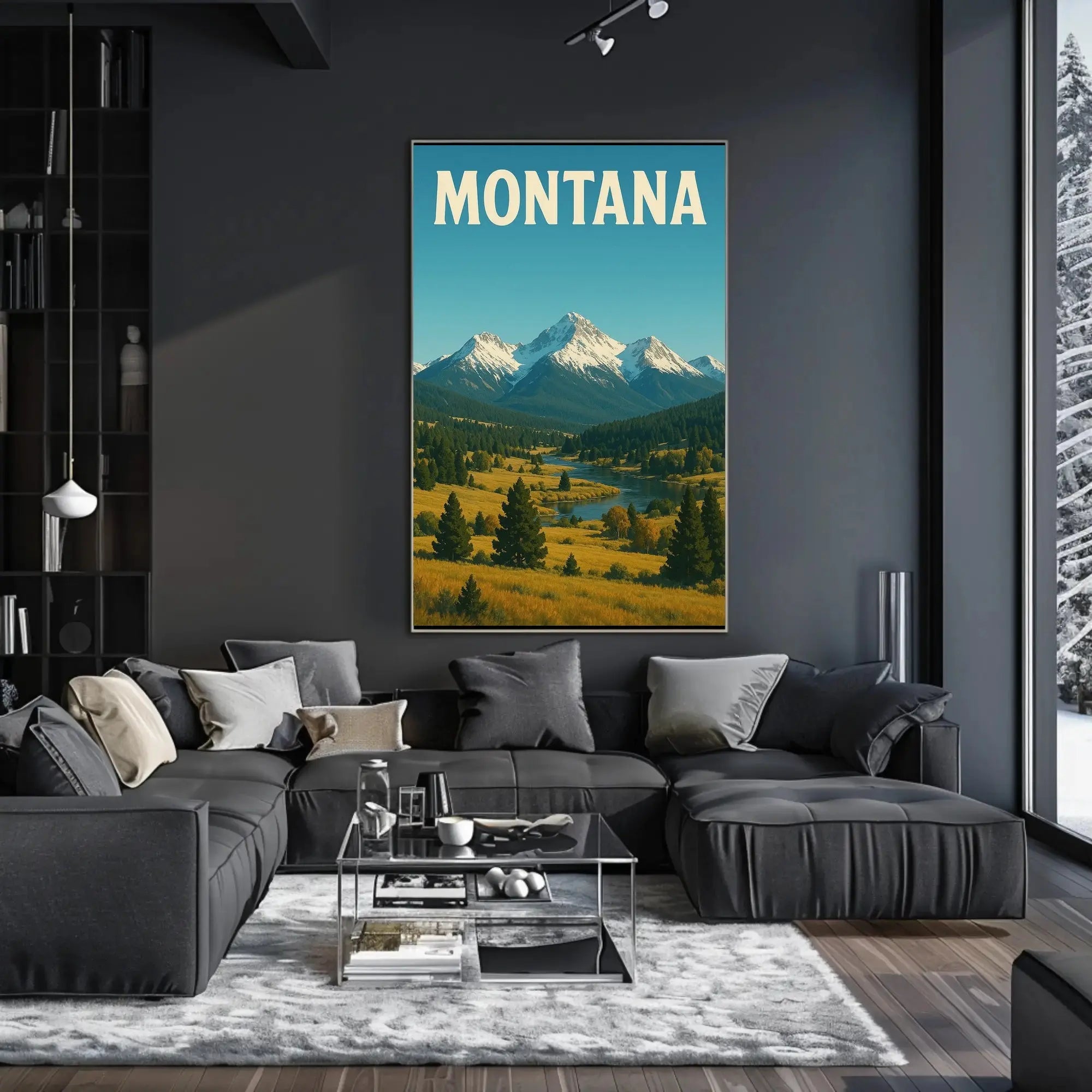 Montana Vintage Travel Poster for Adventure and Serenity PosterGoat