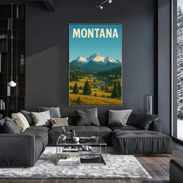 Montana Vintage Travel Poster for Adventure and Serenity PosterGoat