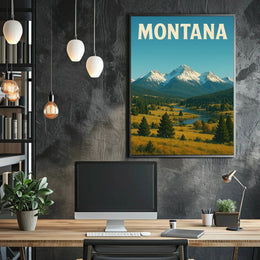 Montana Vintage Travel Poster for Adventure and Serenity PosterGoat