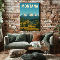 Montana Vintage Travel Poster for Adventure and Serenity PosterGoat