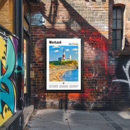 Montauk Lighthouse Landmark Travel Poster PosterGoat