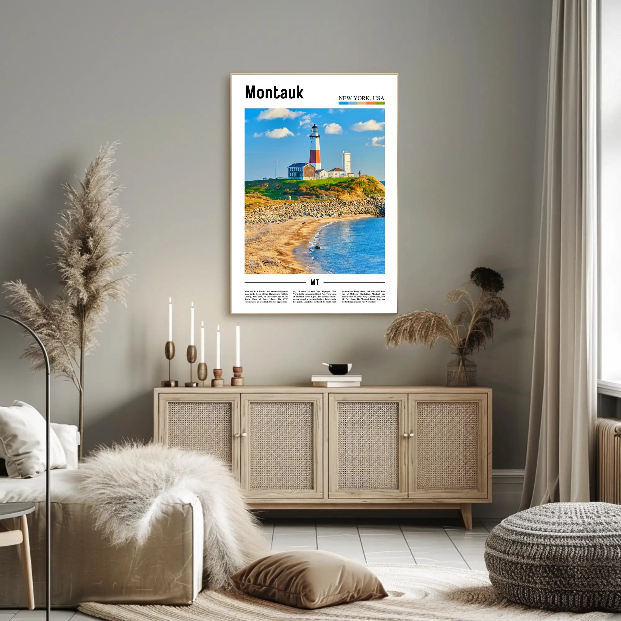 Montauk Lighthouse Landmark Travel Poster PosterGoat