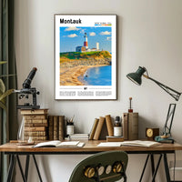 Montauk Lighthouse Landmark Travel Poster PosterGoat