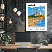 Montauk Lighthouse Landmark Travel Poster PosterGoat