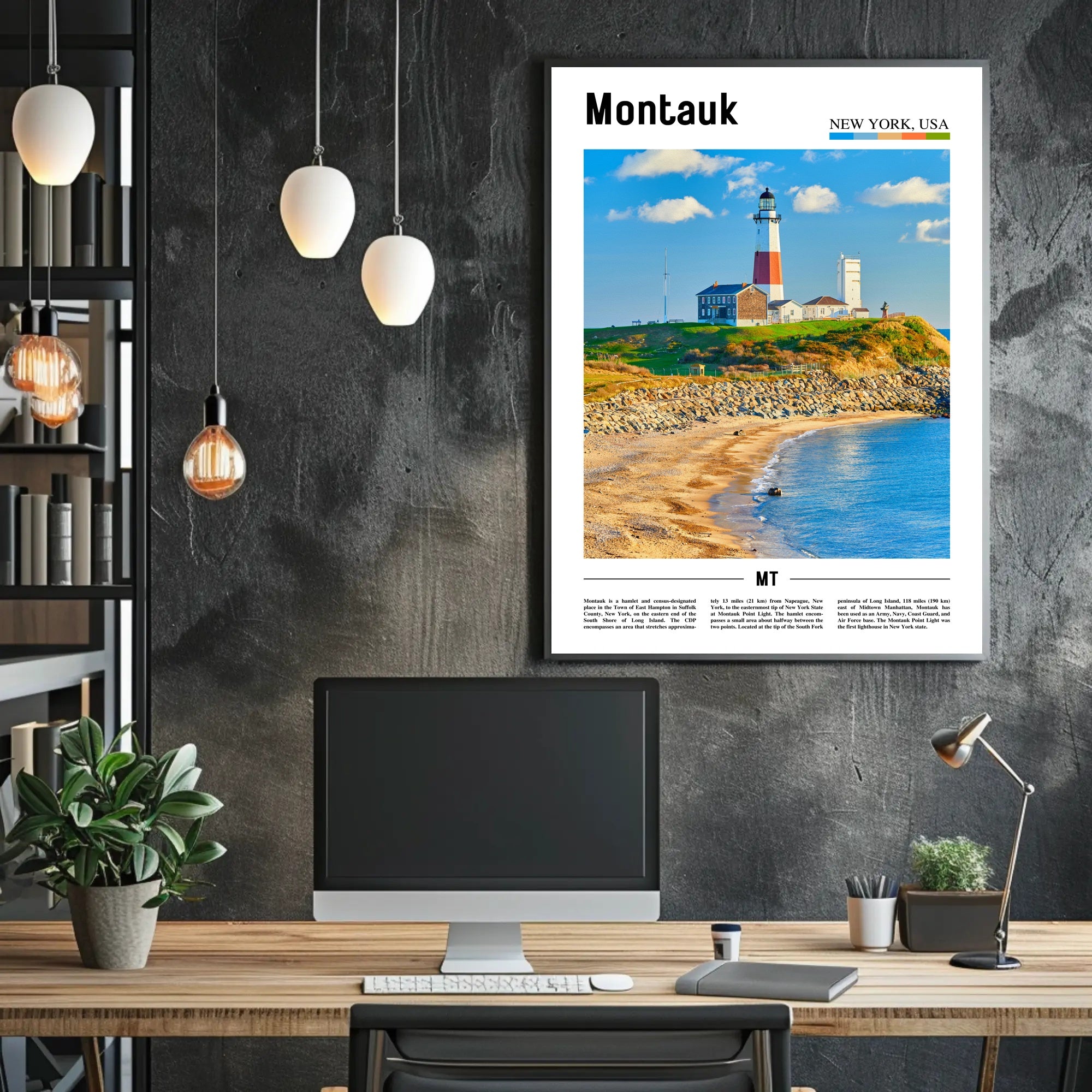 Montauk Lighthouse Landmark Travel Poster PosterGoat