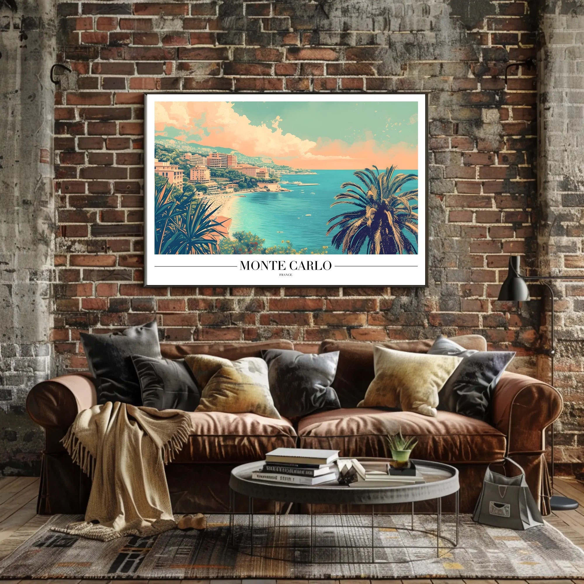 Monte Carlo Coastal View Retro Travel Poster PosterGoat