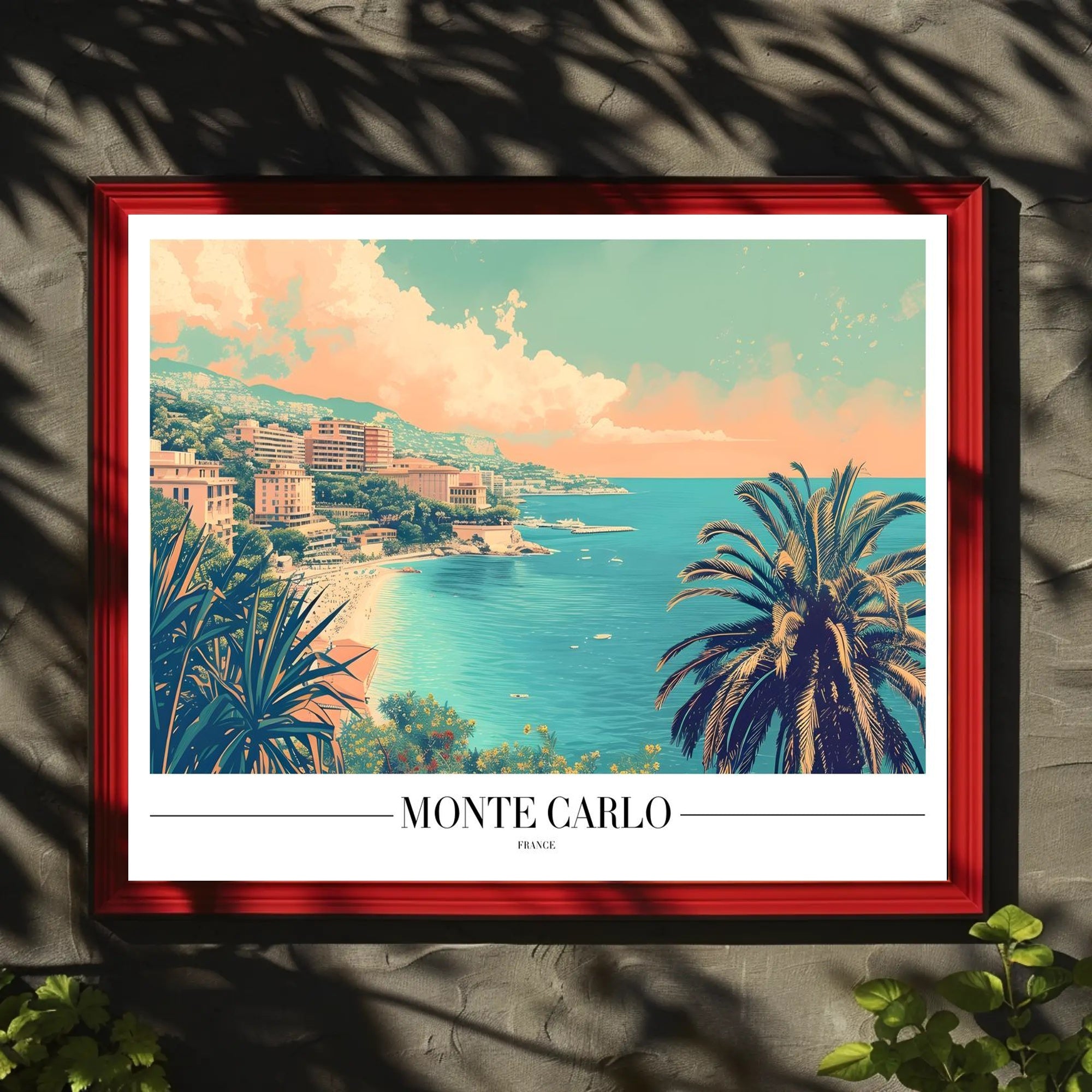 Monte Carlo Coastal View Retro Travel Poster PosterGoat