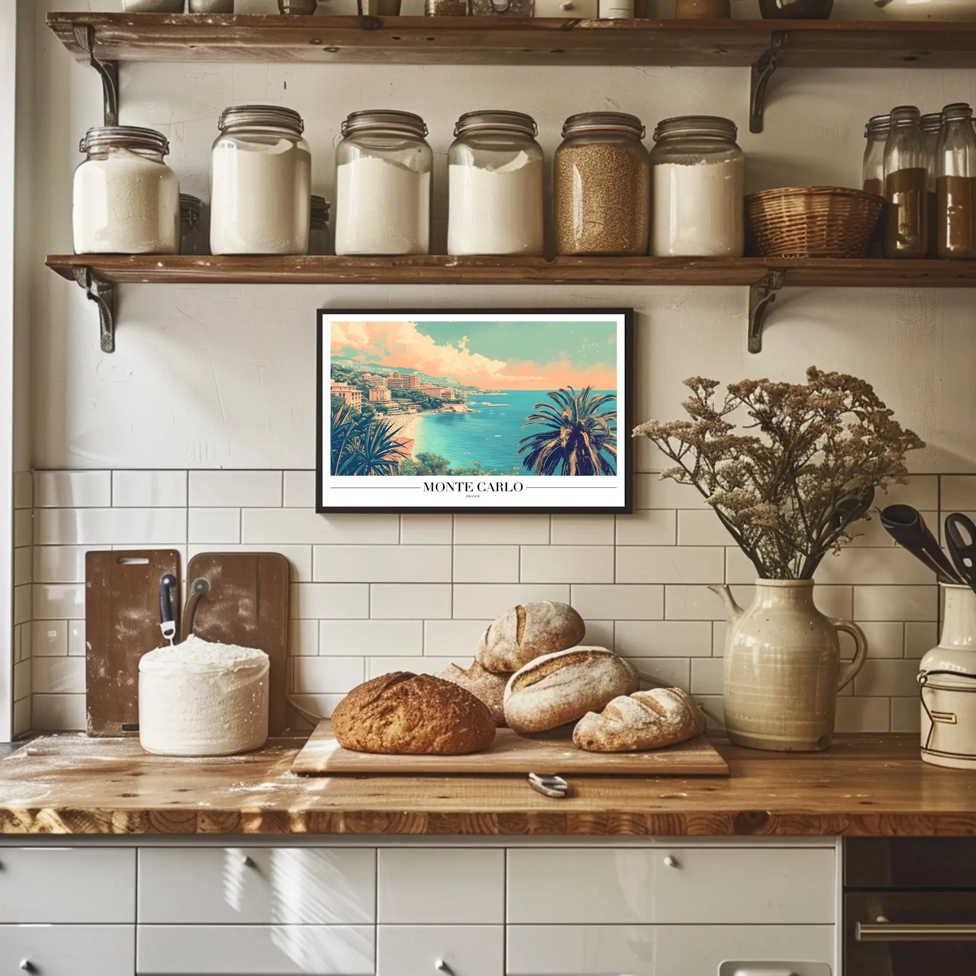Monte Carlo Coastal View Retro Travel Poster PosterGoat